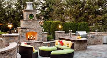 Patio with Large Fireplace